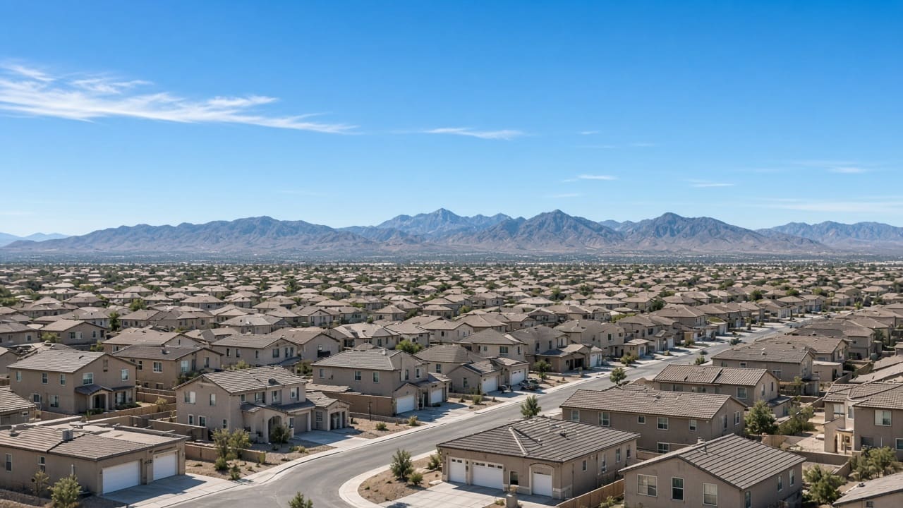 Elevated view of Providence Las Vegas rooftops used for market reporting
