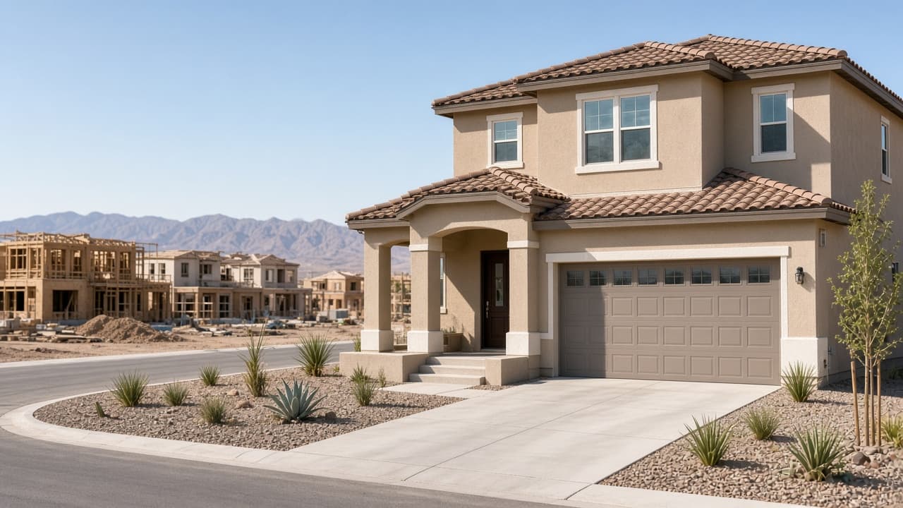 Newly built model home in a Providence Las Vegas subdivision