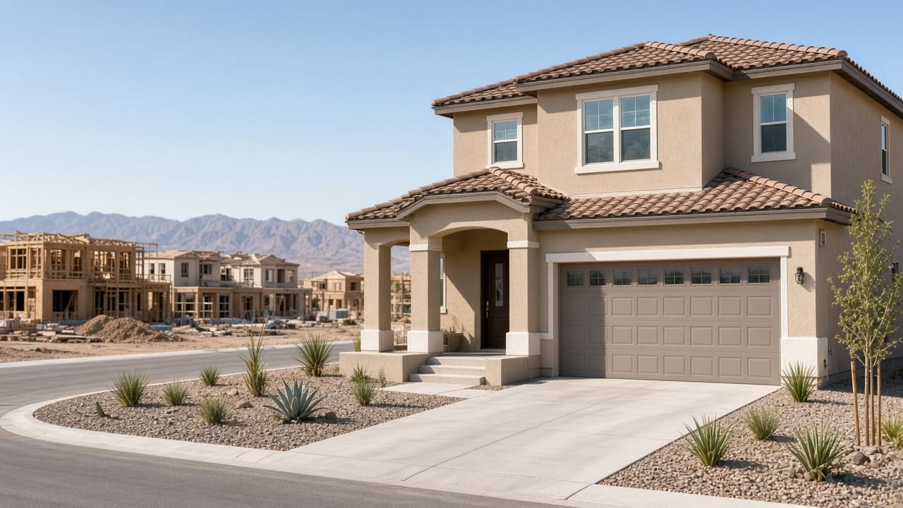 Newly built model home in a Providence Las Vegas subdivision