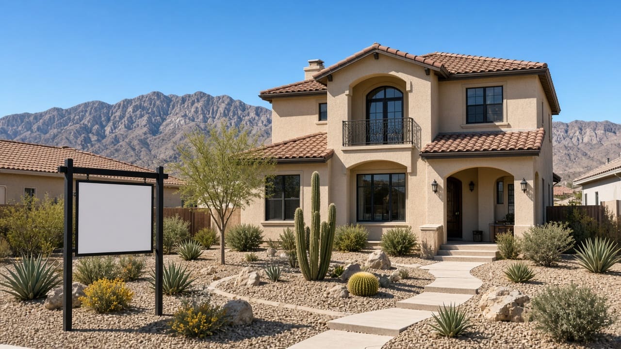 Providence Las Vegas home prepared for listing with desert landscaping
