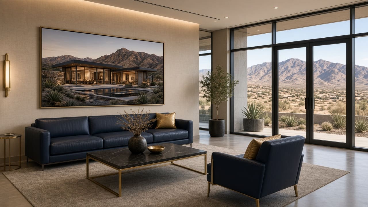 Professional real estate office lobby in Las Vegas