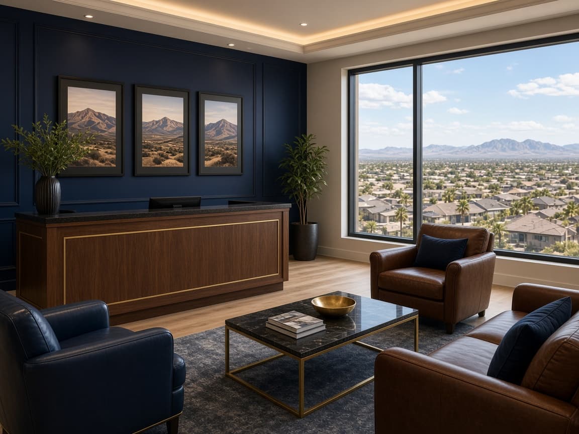 Professional real estate office lobby in northwest Las Vegas
