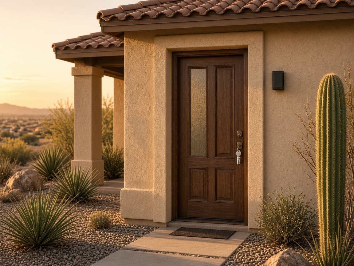 House keys in the front door of a Providence Las Vegas home